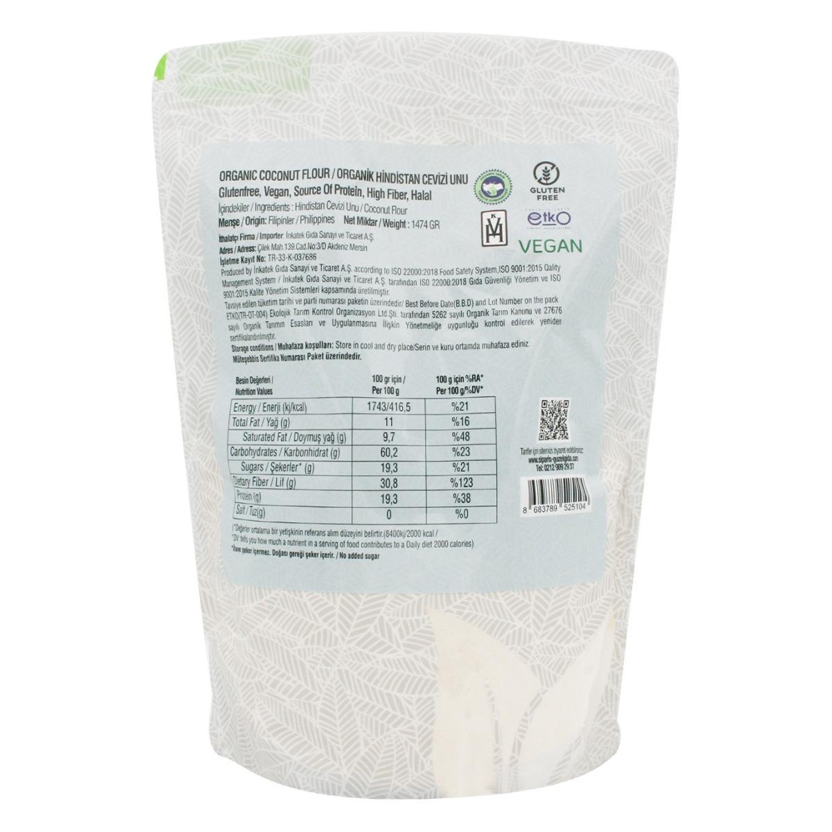 Organik Hindistan Cevizi Unu 1474 Gr