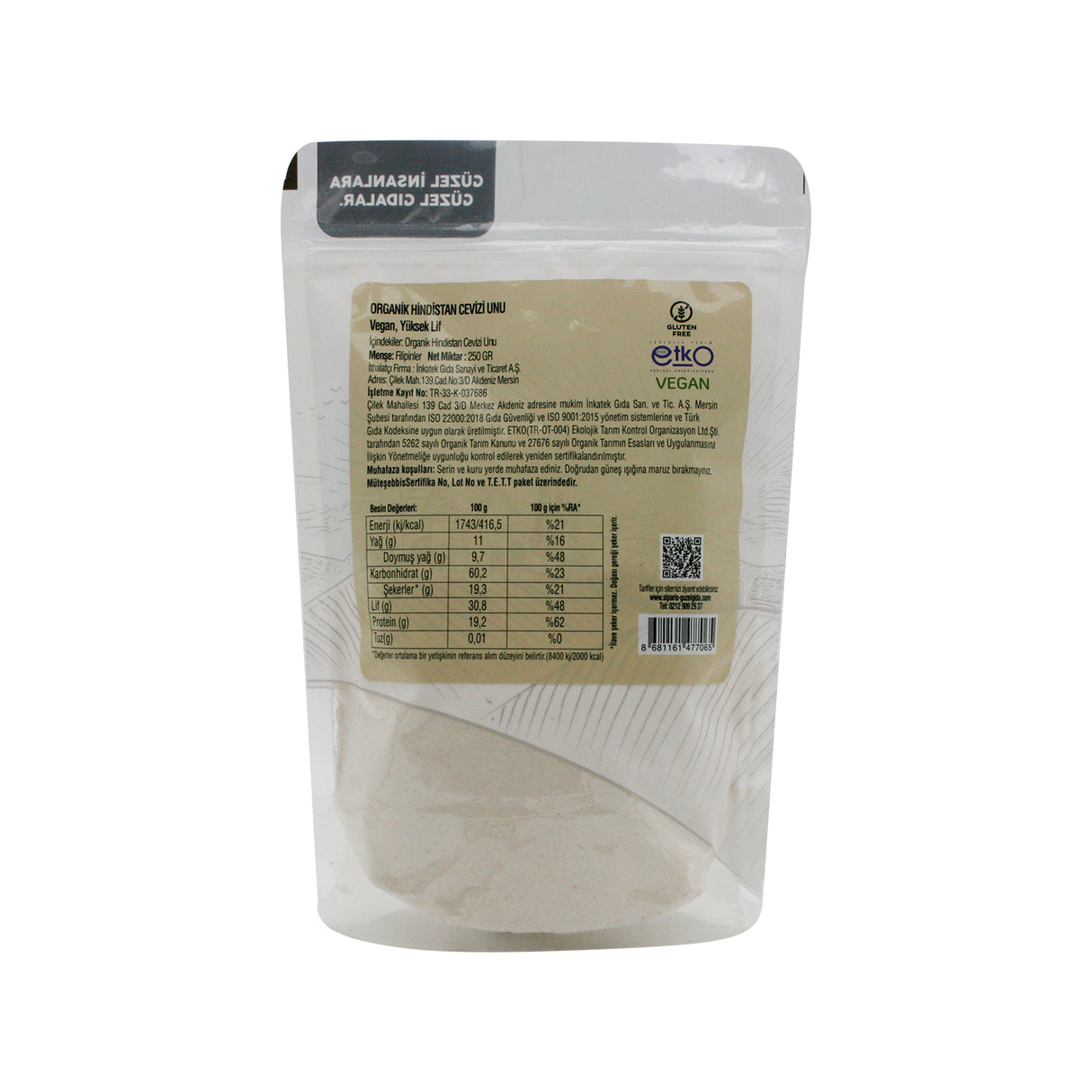 Organik Hindistan Cevizi Unu 250 Gr