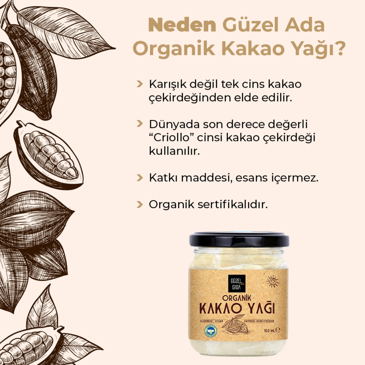 Organik Kakao Yağı 2X150 Ml