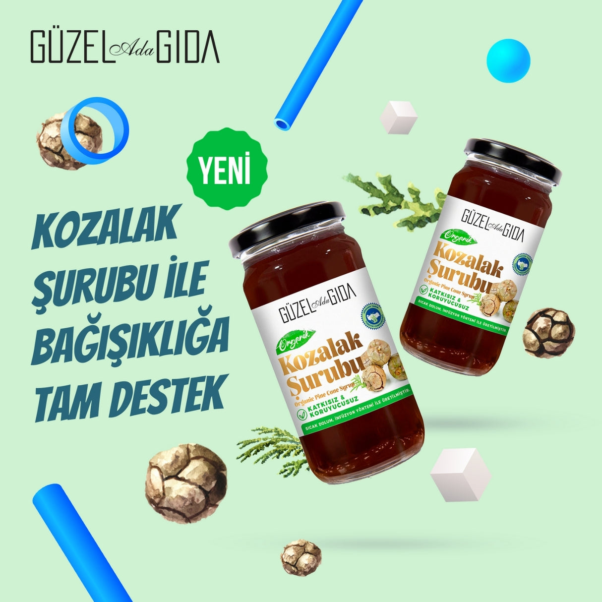 Organik Kozalak Şurubu 230 Ml