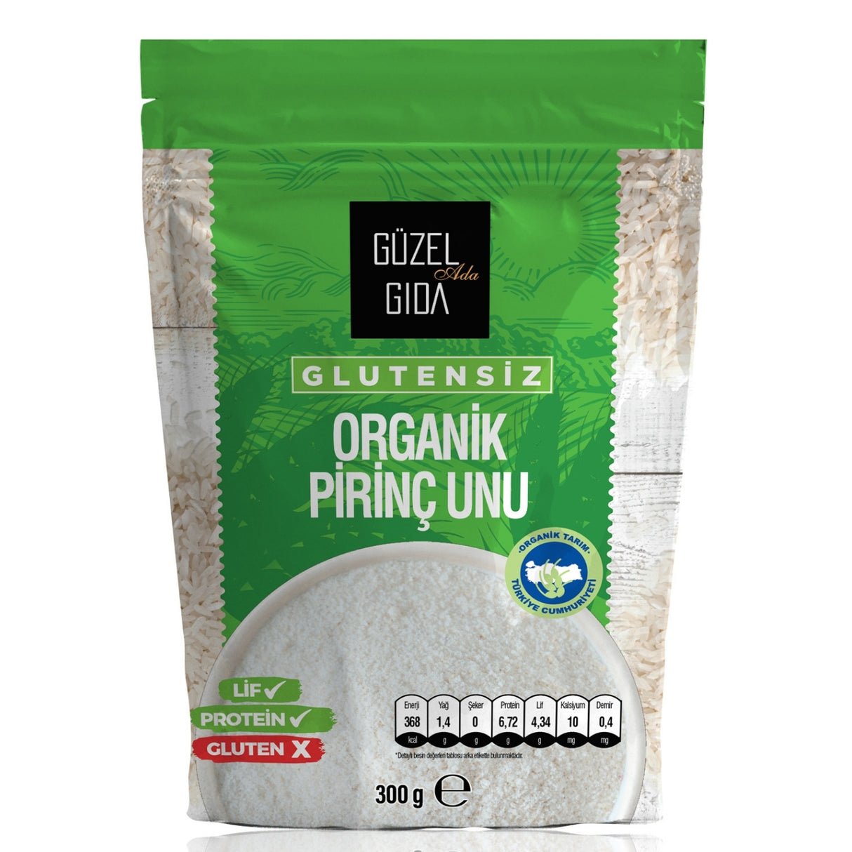 Organik Glutensiz Pirinç Unu 300 Gr