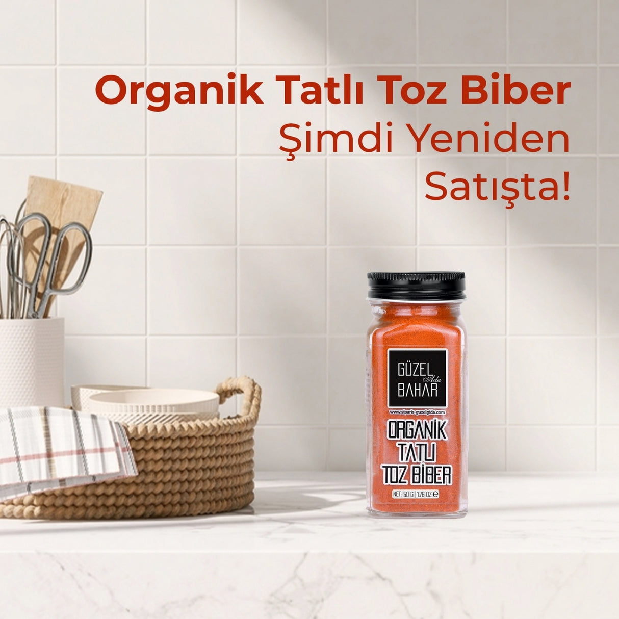Organik Tatlı Toz Biber 2X50 Gr