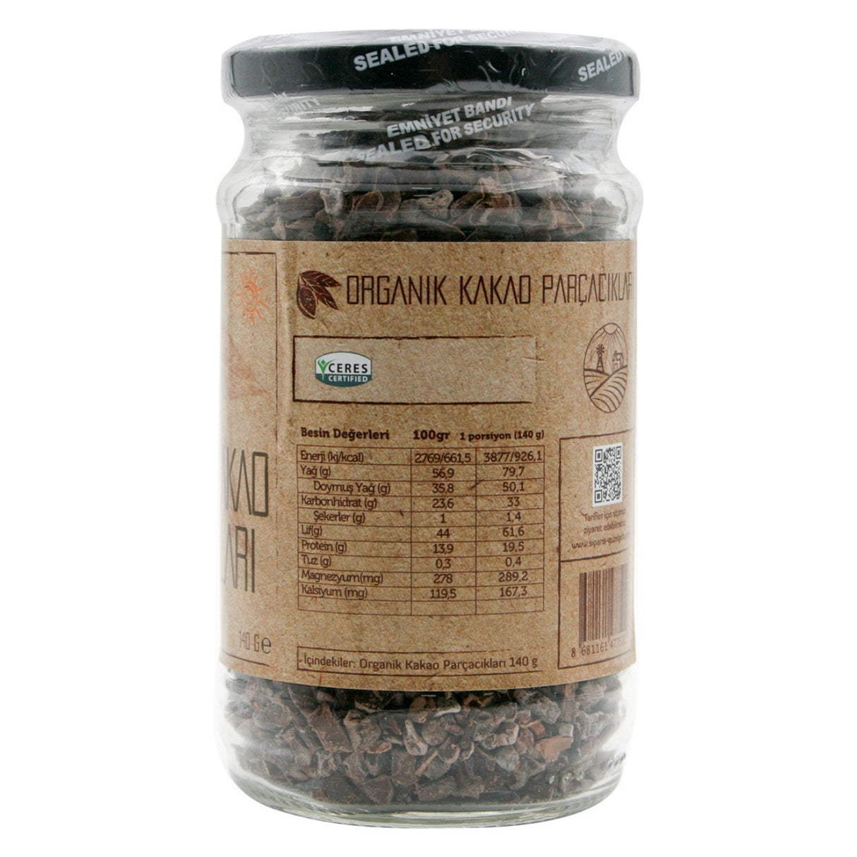 Organik Ham Kakao Parçacıkları 140 G
