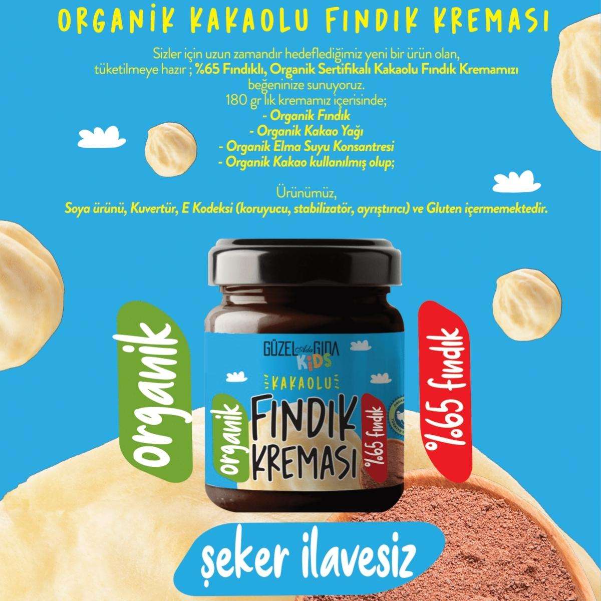 Kids Organik Kakaolu Fındık Kreması 3X200 Gr
