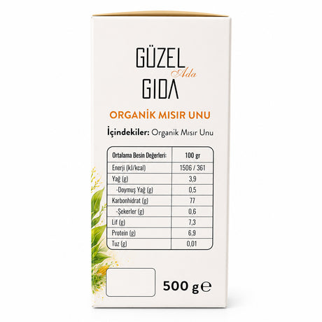 Organik Mısır Unu 500 Gr